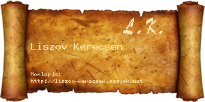 Liszov Kerecsen névjegykártya